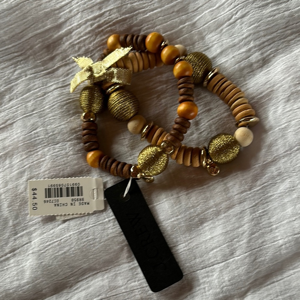 J. Crew Beaded Bracelet greens and tans.